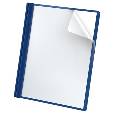 Oxford® Deluxe Clear Front Report Covers, Blue, 8 1/2 x 11, 25/Box (58801EE)