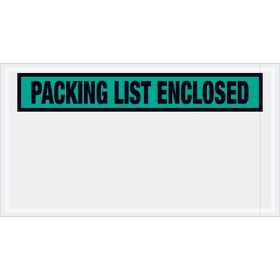 Tape Logic® Packing List Enclosed Envelopes, 5 1/2 x 10, Green, 1000/Case (PL432)