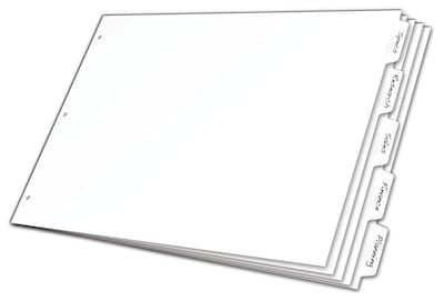 Cardinal Write & Erase Paper Dividers, 5-Tab, White (CRD84270CB)