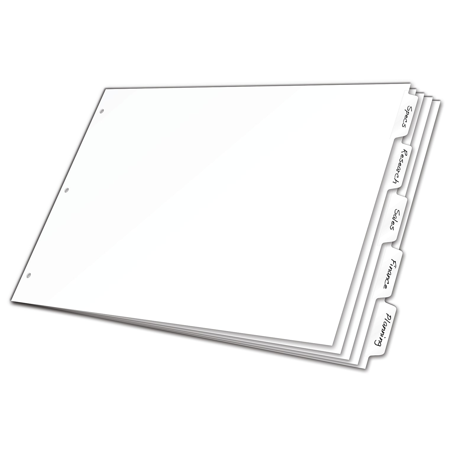 Cardinal Write & Erase Paper Dividers, 5-Tab, White (CRD84270CB)