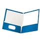 Oxford ShowFolio Twin Laminated Folders, Blue, 25/Box (OXF 51701)