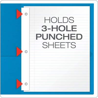Oxford 10% Recycled 2-Pocket Paper Portfolio Folder with Fasteners, Assorted, 25/Box (57713)