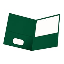 Oxford 2-Pocket Presentation Folders, Hunter Green, 25/Box (OXF 57556)