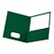 Oxford 2-Pocket Presentation Folders, Hunter Green, 25/Box (OXF 57556)