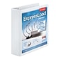 Cardinal ExpressLoad ClearVue 2" 3-Ring View Binders, D-Ring, White (49120)