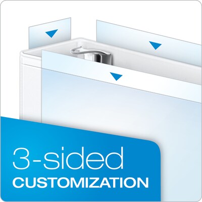 Cardinal ExpressLoad ClearVue 2" 3-Ring View Binders, D-Ring, White (49120)