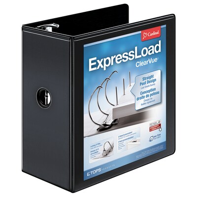 Cardinal® ExpressLoad™ ClearVue™ 5 3-Ring View Binder, Black (49151)