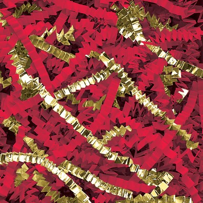 Crinkle Paper Blend, Gold/Red Metallic, 10 Lbs. 1 Case (CPB10LL)