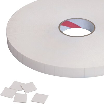 Tape Logic® Removable Double Sided Foam Squares, 1/32 Thick, 1/2 X 1/2, White, 1296/Roll (T95227)