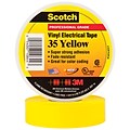 3M 35 Colored Electrical Tape, 7 Mil, 3/4 x 66, Yellow, 100/Case (T964035Y)