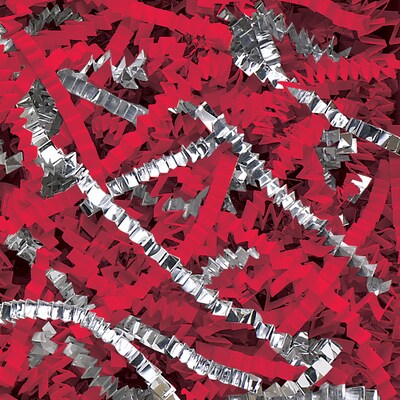 PreciousMetal Crinkle Paper, Red/Silver Metallic, 10/Carton (CPB10JJ)