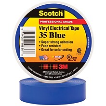 3M 35 Colored Electrical Tape, 7 Mil, 3/4 x 66, Blue, 100/Case (T964035B)