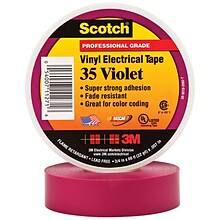 3M 35 Colored Electrical Tape, 7 Mil, 3/4 x 66, Violet, 100/Case (T964035V)