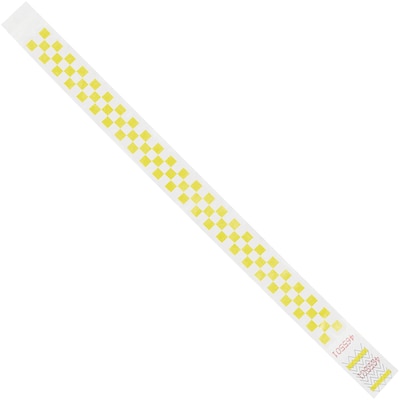Tyvek® Wristbands, 3/4 x 10, Yellow Checkerboard, 500/Case (WR103YE)