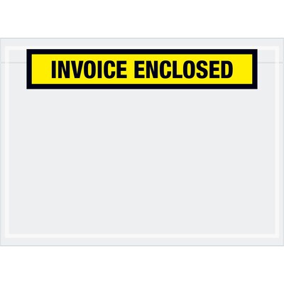 Tape Logic® Invoice Enclosed Envelopes, 7 1/2 x 5 1/2, Yellow, 1000/Case (PL528)
