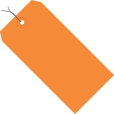 Partners Brand Shipping Tags, Pre-Wired, 13 Pt., 8 x 4, Orange 500/Case