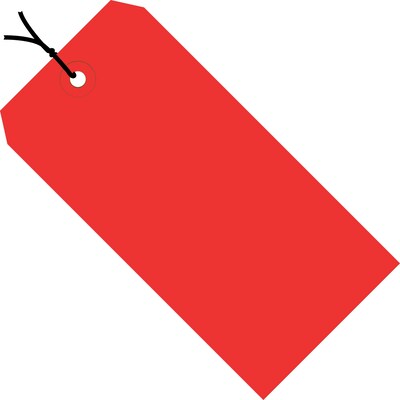 Partners Brand Shipping Tags, Pre-Strung, 13 Pt., 8 x 4, Red 500/Case