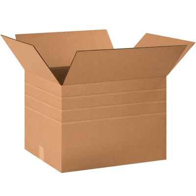 Multi-Depth Corrugated Boxes, 18 x 14 x 12, Kraft, 25/Bundle (MD181412)