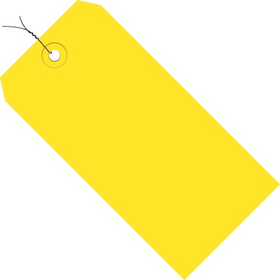 Partners Brand Shipping Tags, Pre-Wired, 13 Pt., 8 x 4, Yellow 500/Case
