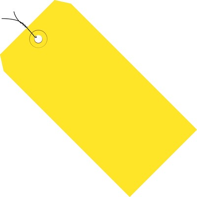 Partners Brand Shipping Tags, Pre-Wired, 13 Pt., 8 x 4, Yellow 500/Case