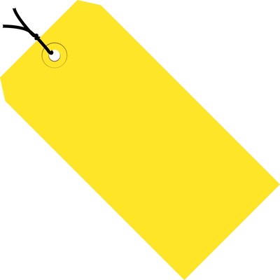 Partners Brand Shipping Tags, Pre-Strung, 13 Pt., 8 x 4, Yellow 500/Case