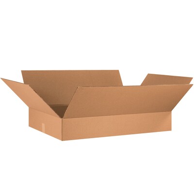 Flat Corrugated Boxes, 34 x 21 x 6, Kraft, 10/Bundle (34216)
