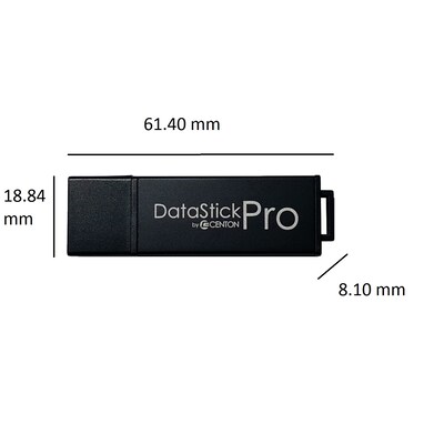 Centon DataStick Pro 32GB USB 2.0 Type A Flash Drive, Gray, 10/Pack (DSP32GB10PK)