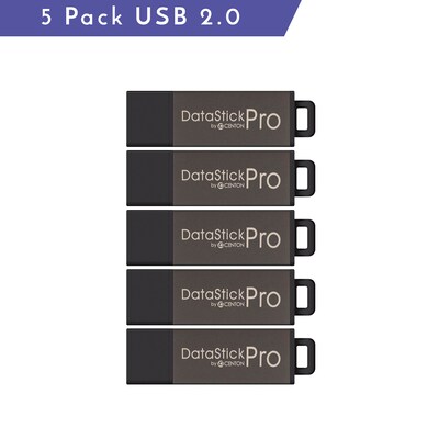 Centon MP ValuePack Datastick Pro 64GB USB 2.0 Flash Drives, 5/Pack (S1-U2P5-64-5B)