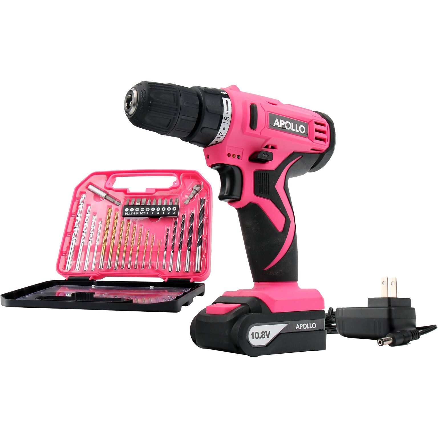 Apollo Tools 10.8V Lithium-Ion Cordless Drill with 30-Piece Accessory Set (DT4937P)