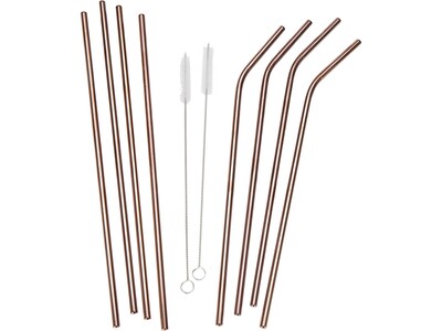 Mind Reader Rose Gold Straws, 10.5, 8/Pack (SSTRAW8-RSGLD)