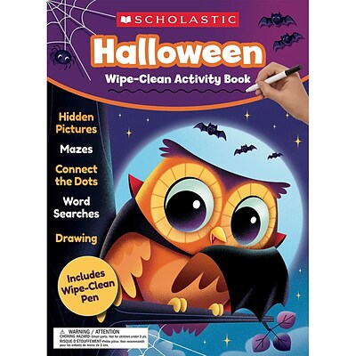 Scholastic® Halloween Wipe-Clean Activity Book (SC-830537)