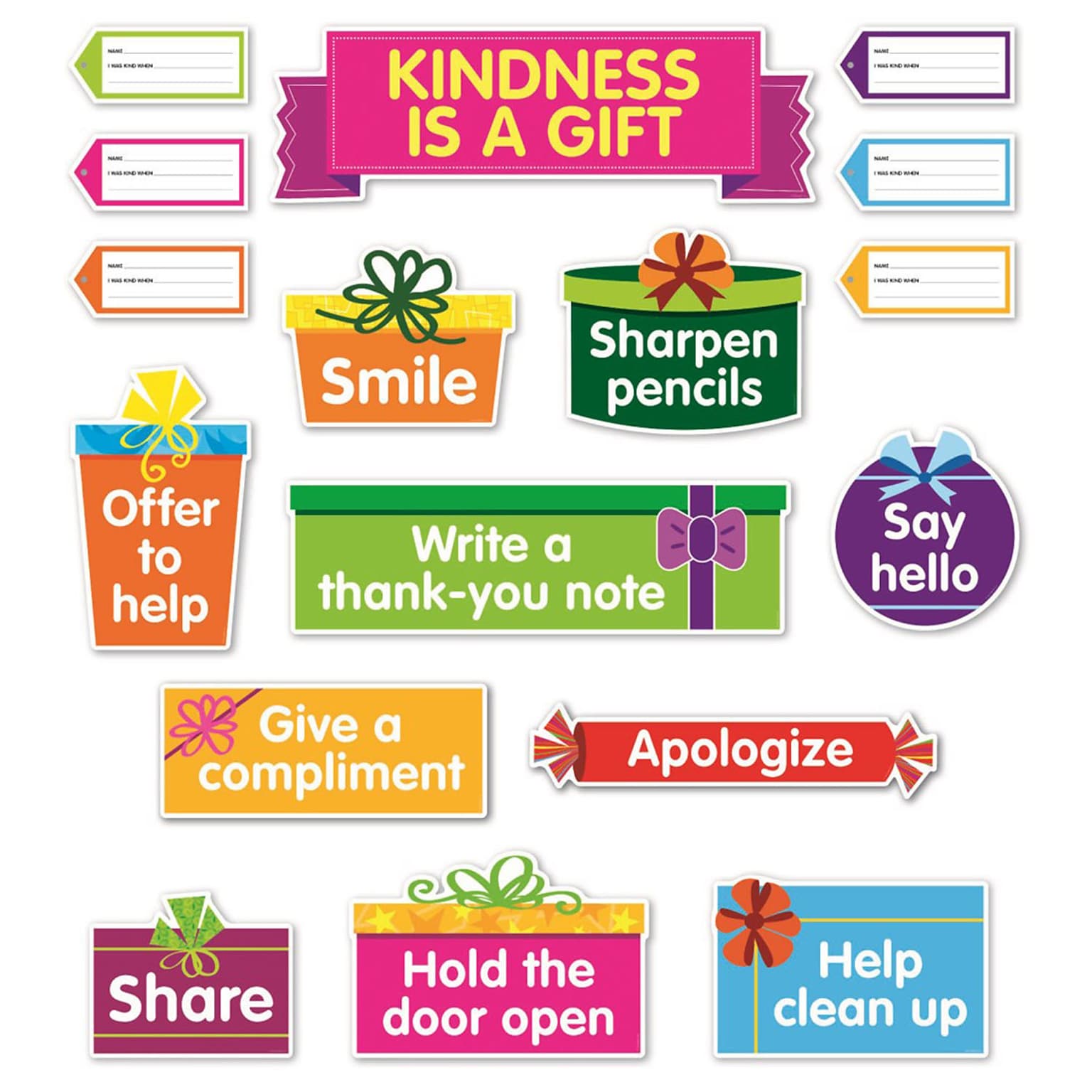 Scholastic® Kindness Is a Gift Bulletin Board Set, 41/Set (SC-834482)