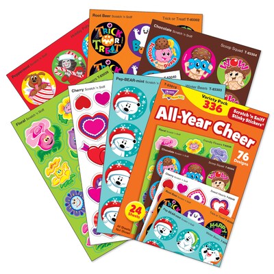 Trend Enterprises Variety Pack Stinky Stickers, All Year Cheer, 336/Pack (T-83919)