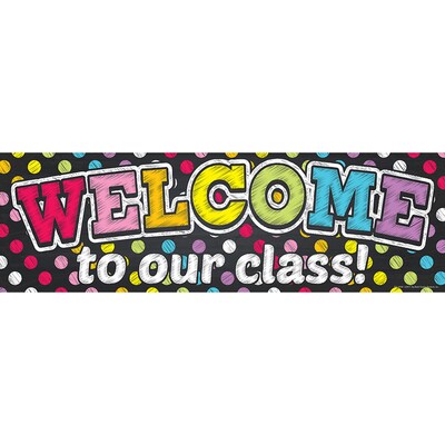 Top Notch Teacher Products® Magnetic Welcome Banner, Neon Chalk Dots (TOP10594)