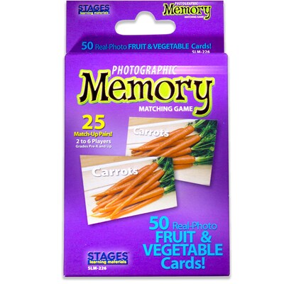 Stages Learning Materials Photographic Memory Matching Game, Fruit & Vegetables, Grades PreK+ (SLM226)