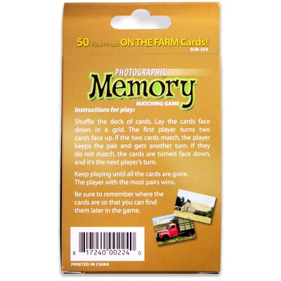 Stages Learning Materials Photographic Memory Matching Game, On the Farm, Grades PreK+ (SLM224)