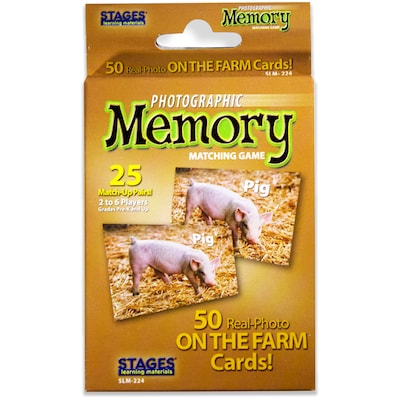 Stages Learning Materials Photographic Memory Matching Game, On the Farm, Grades PreK+ (SLM224)