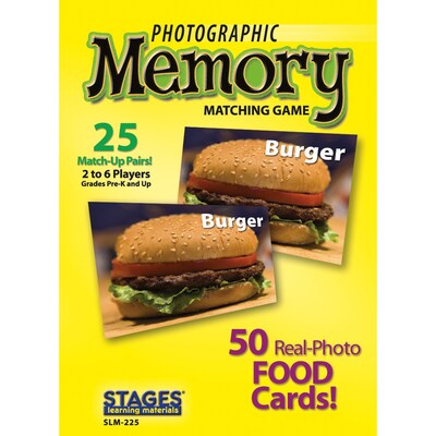 Stages Learning Materials Photographic Memory Matching Game, Food, Grades PreK+ (SLM225)