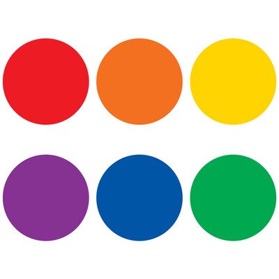 Teacher Created Resources Spot On Colorful Circles Plastic Carpet Markers, Assorted Colors, Pack of 6 (TCR77001)