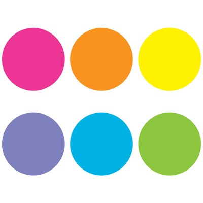 Teacher Created Resources Spot On Bright Circles Plastic Carpet Markers, Assorted Colors, Pack of 6 (TCR77000)