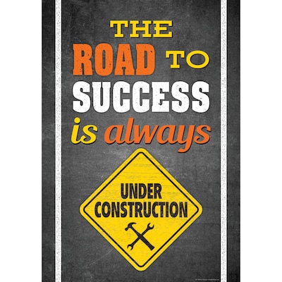Teacher Created Resources® 13 x 19 The Road to Success Is Always Under Construction Positive Poster (TCR7434)