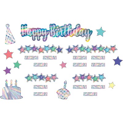 Teacher Created Resources® Iridescent Happy Birthday Mini Bulletin Board Set, 71/Set (TCR8679)