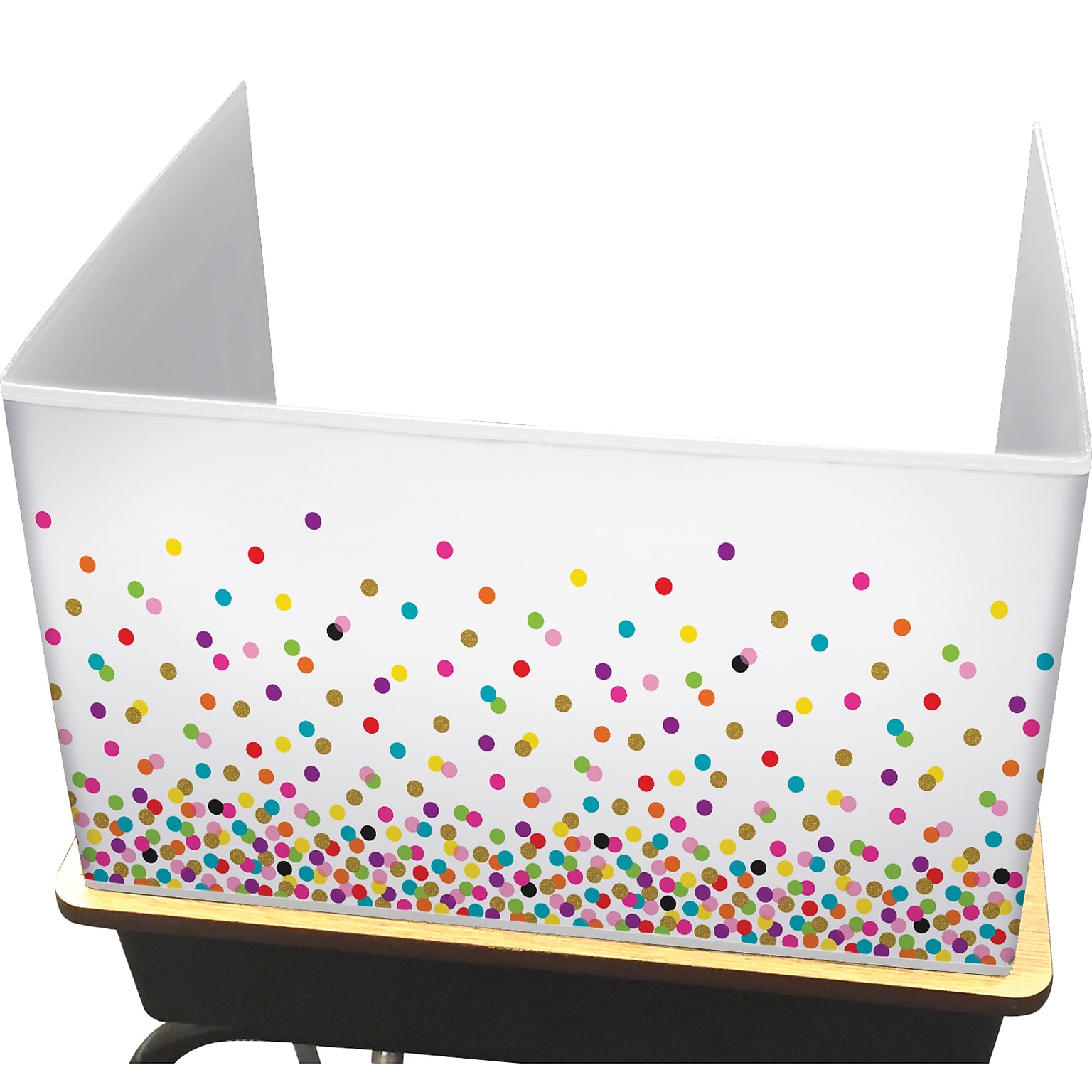Teacher Created Resources Confetti Foldable Plastic Freestanding Privacy Shield, 16H x 22W, Multicolored (TCR20345)