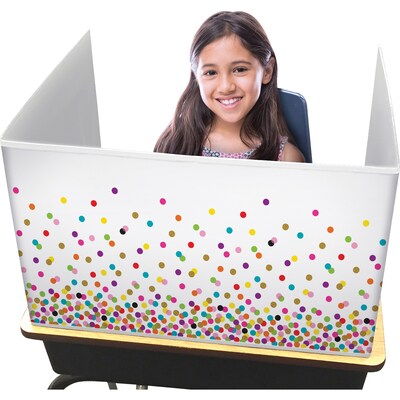Teacher Created Resources Confetti Foldable Plastic Freestanding Privacy Shield, 16"H x 22"W, Multicolored (TCR20345)