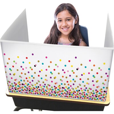 Teacher Created Resources Confetti Foldable Plastic Freestanding Privacy Shield, 16H x 22W, Multic