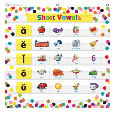 Teacher Created Resources Confetti 7 Pocket Chart, 28 x 28 (TCR20327)