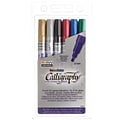 Uchida Calligraphy Paint Marker Set, Oil-Based Ink, Assorted Colors, 6/Pack (UCH1256A)