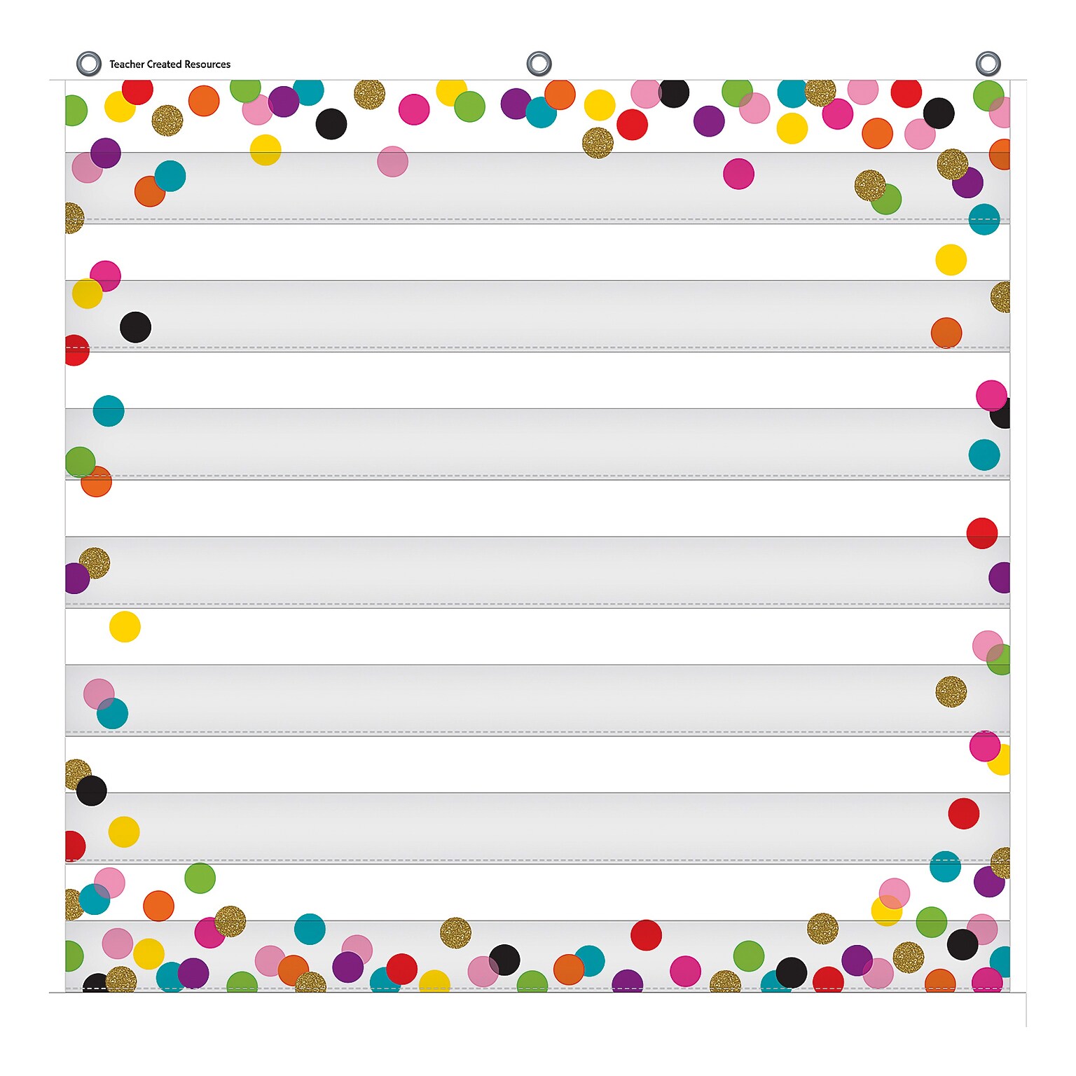 Teacher Created Resources Confetti 7 Pocket Chart, 28 x 28 (TCR20327)