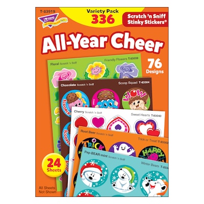 Trend Enterprises Variety Pack Stinky Stickers, All Year Cheer, 336/Pack (T-83919)