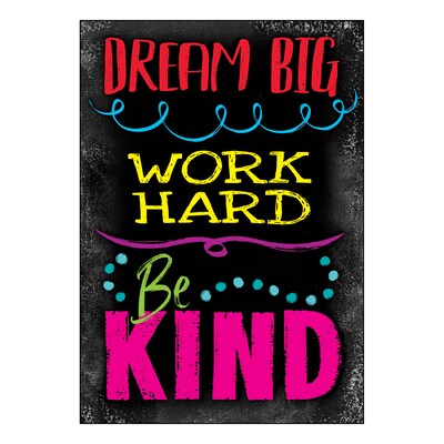 Trend® 13.375 x 19 DREAM BIG WORK HARD Be KIND ARGUS® Poster (T-A67090)